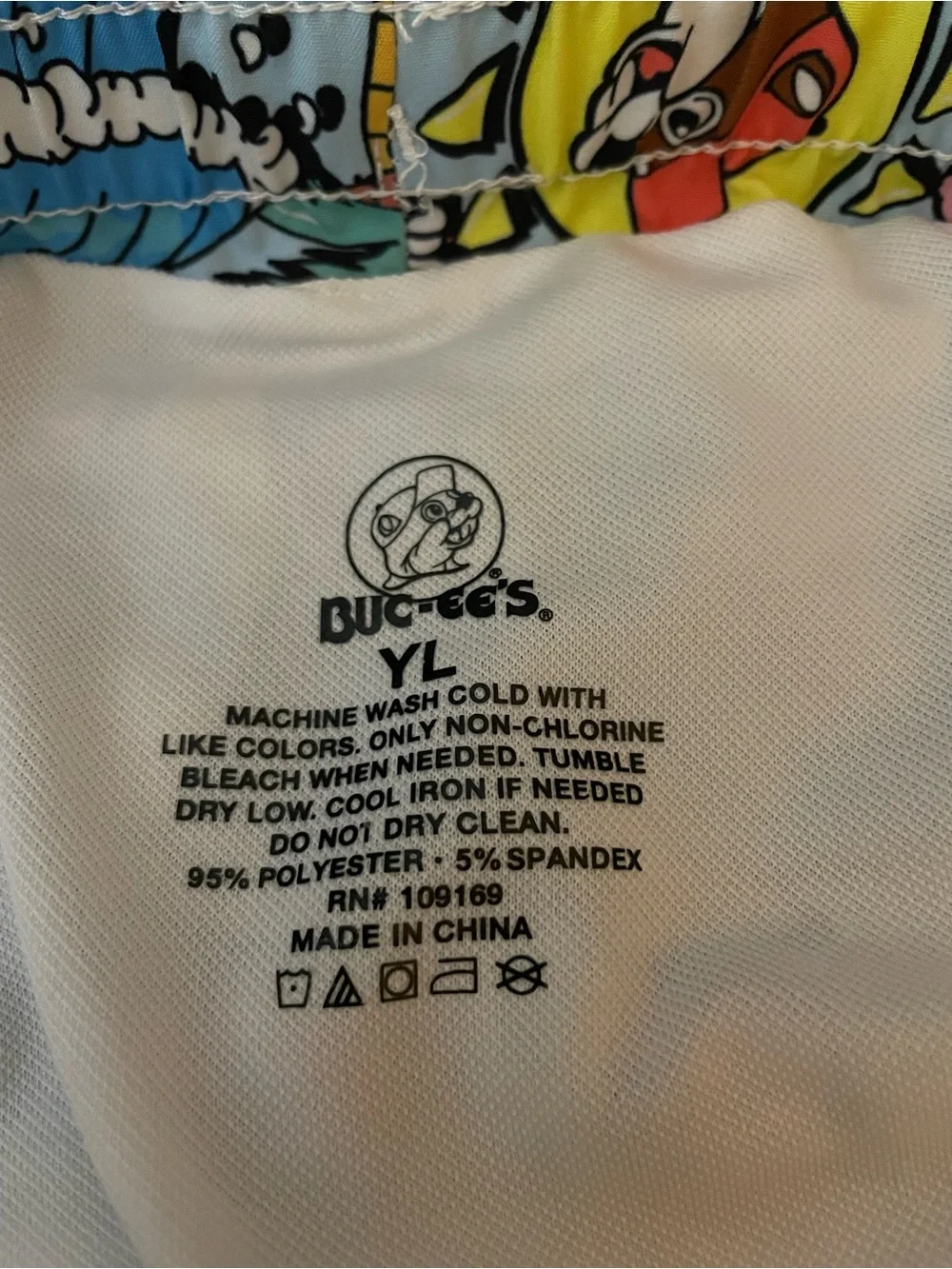 Buc-ee's Light Blue Boys' Tropical Logo Swim Trunks